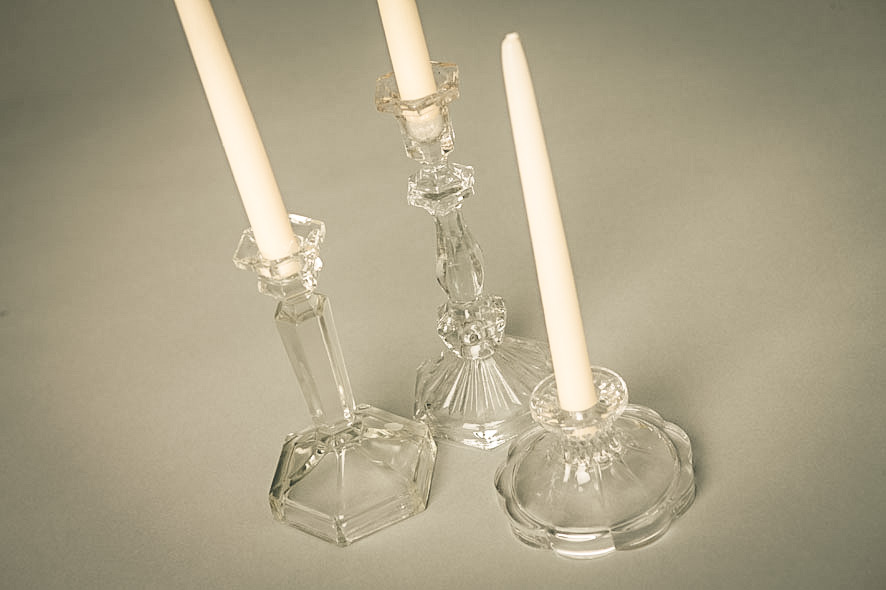glass candlesticks for hire, Cheshire, Manchester & north west